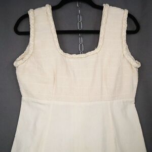 Dimitri Cotton White Dress Braided Trim Size XL